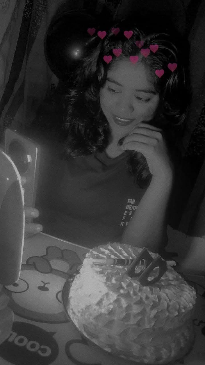 Beautiful moment with birthday cake